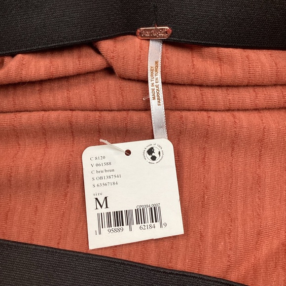 NWT Free People Camden Skirt Ginger Snap Velour Striped Skirt Orange - Picture 11 of 13